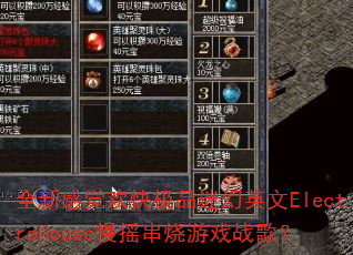 ȫ¸о켫ƷԻӢElectroHouseҡϷս裿